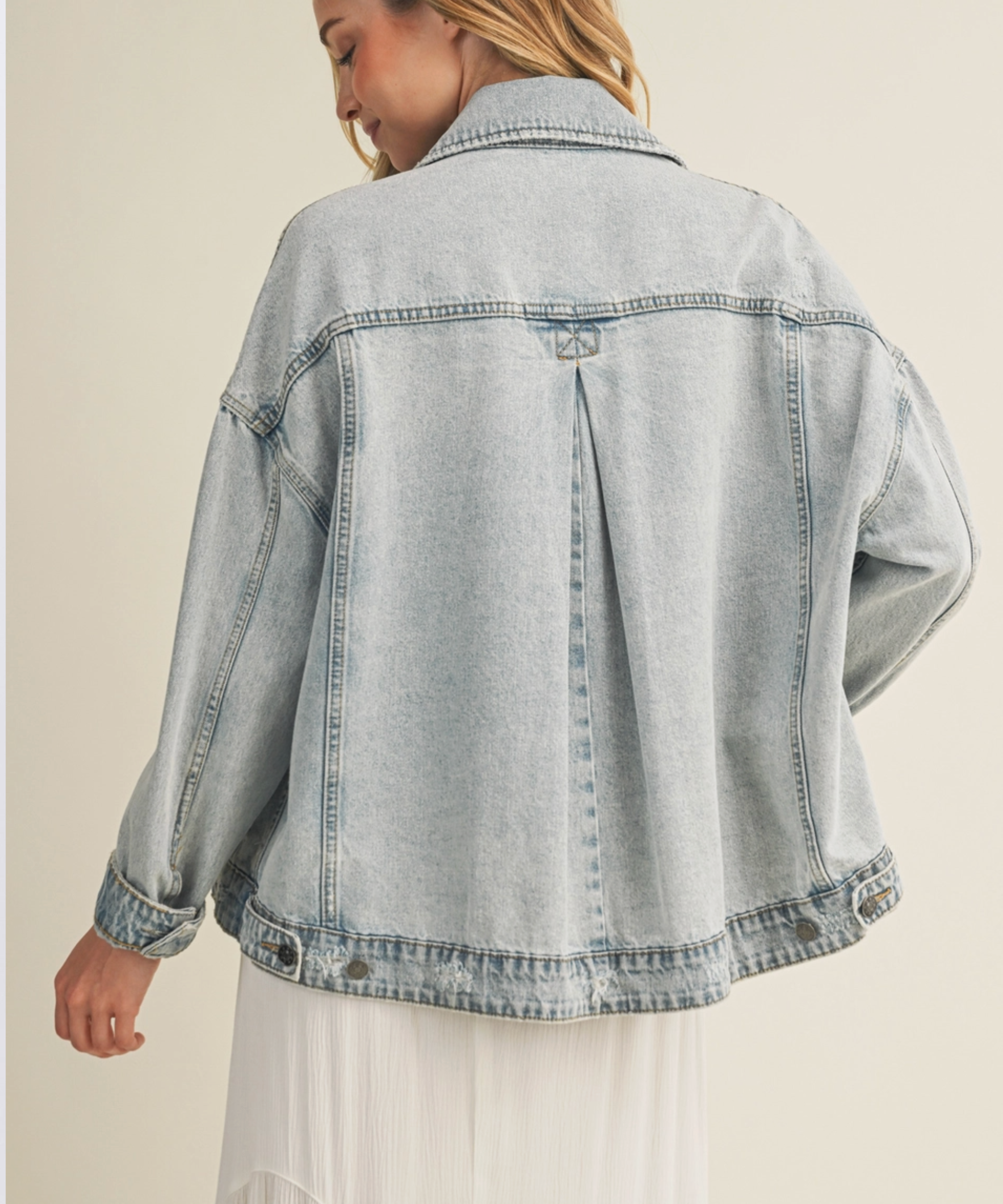 Denim Back Pleated Jacket