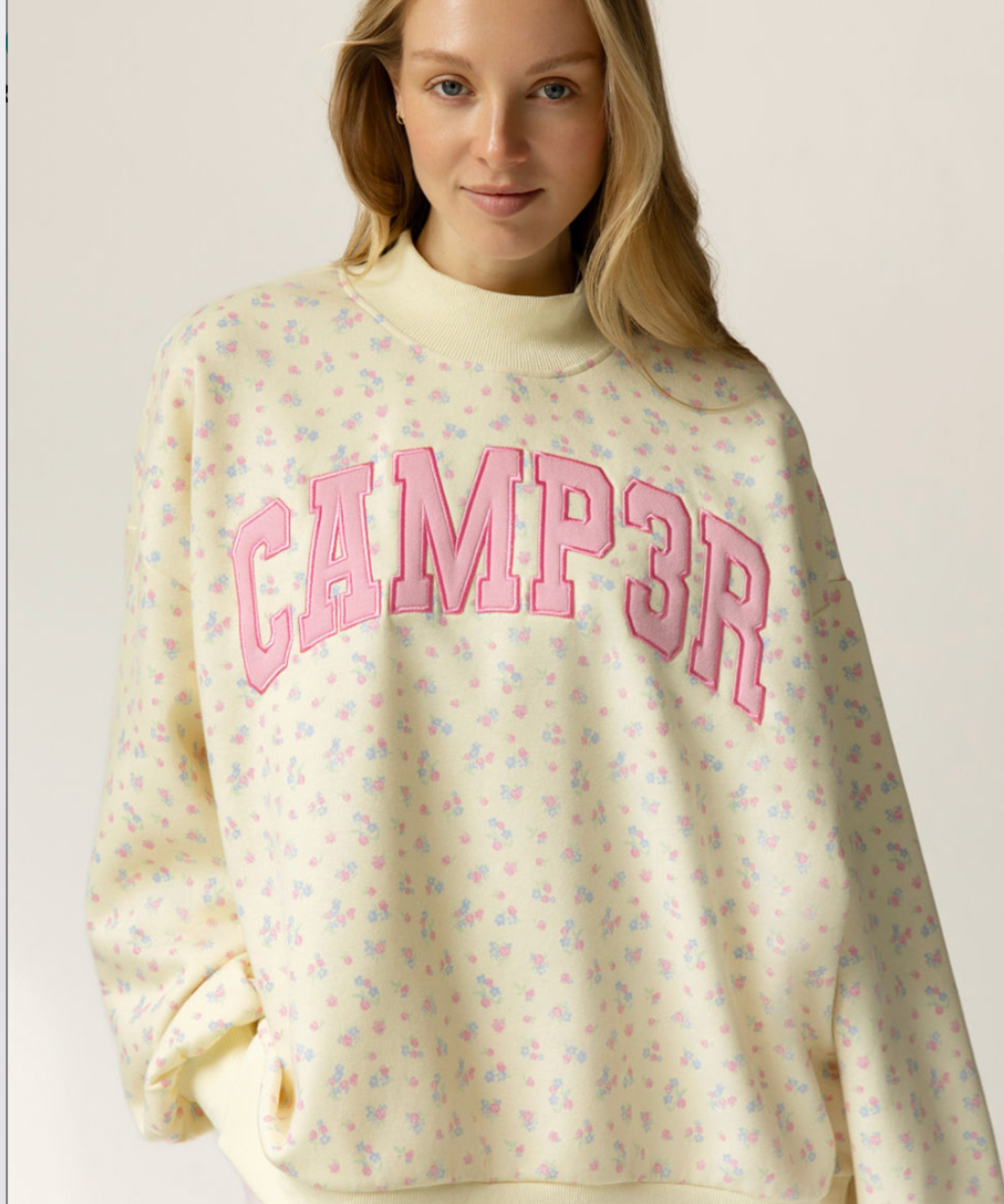 Floral Mockneck Sweatshirt