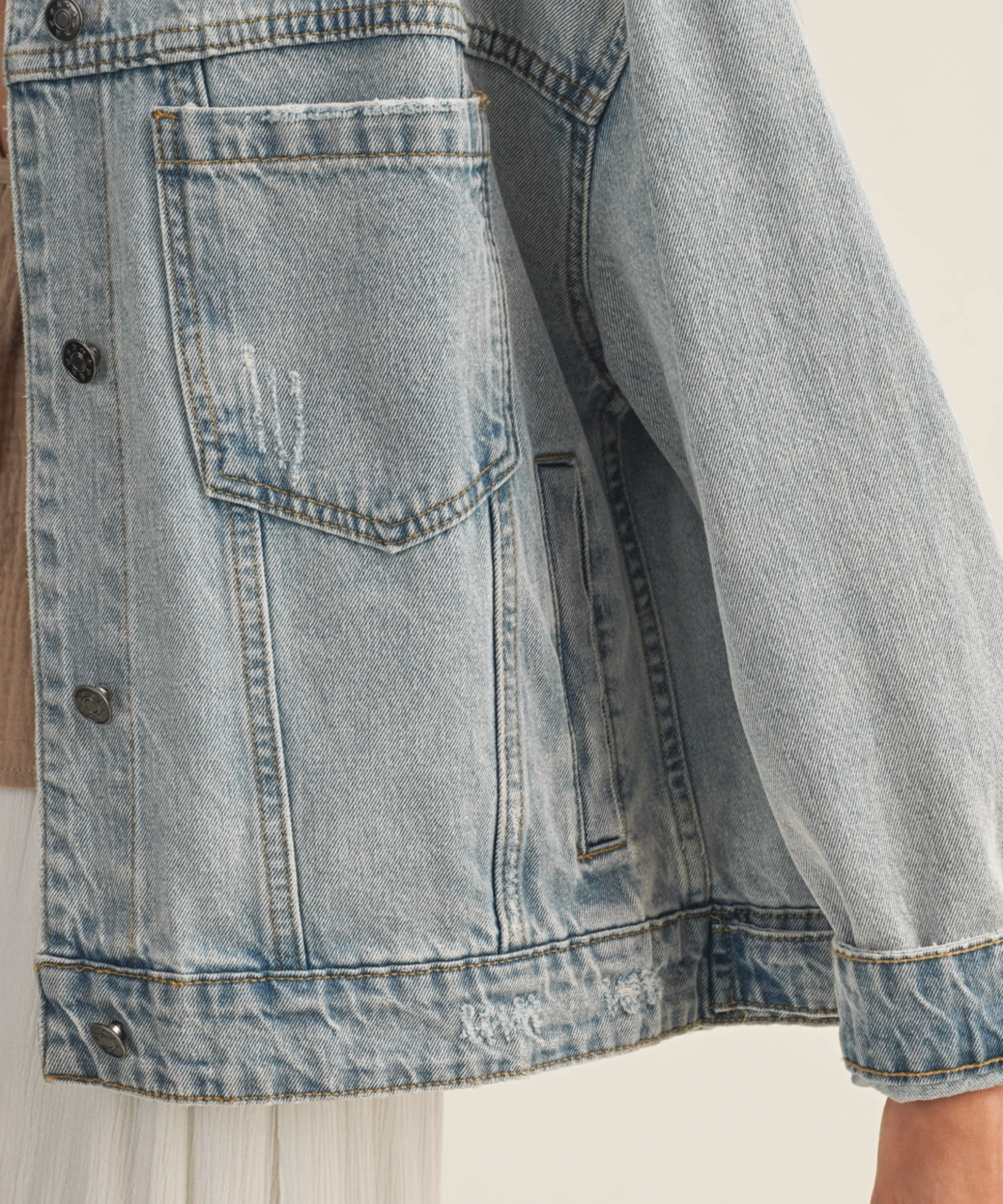 Denim Back Pleated Jacket