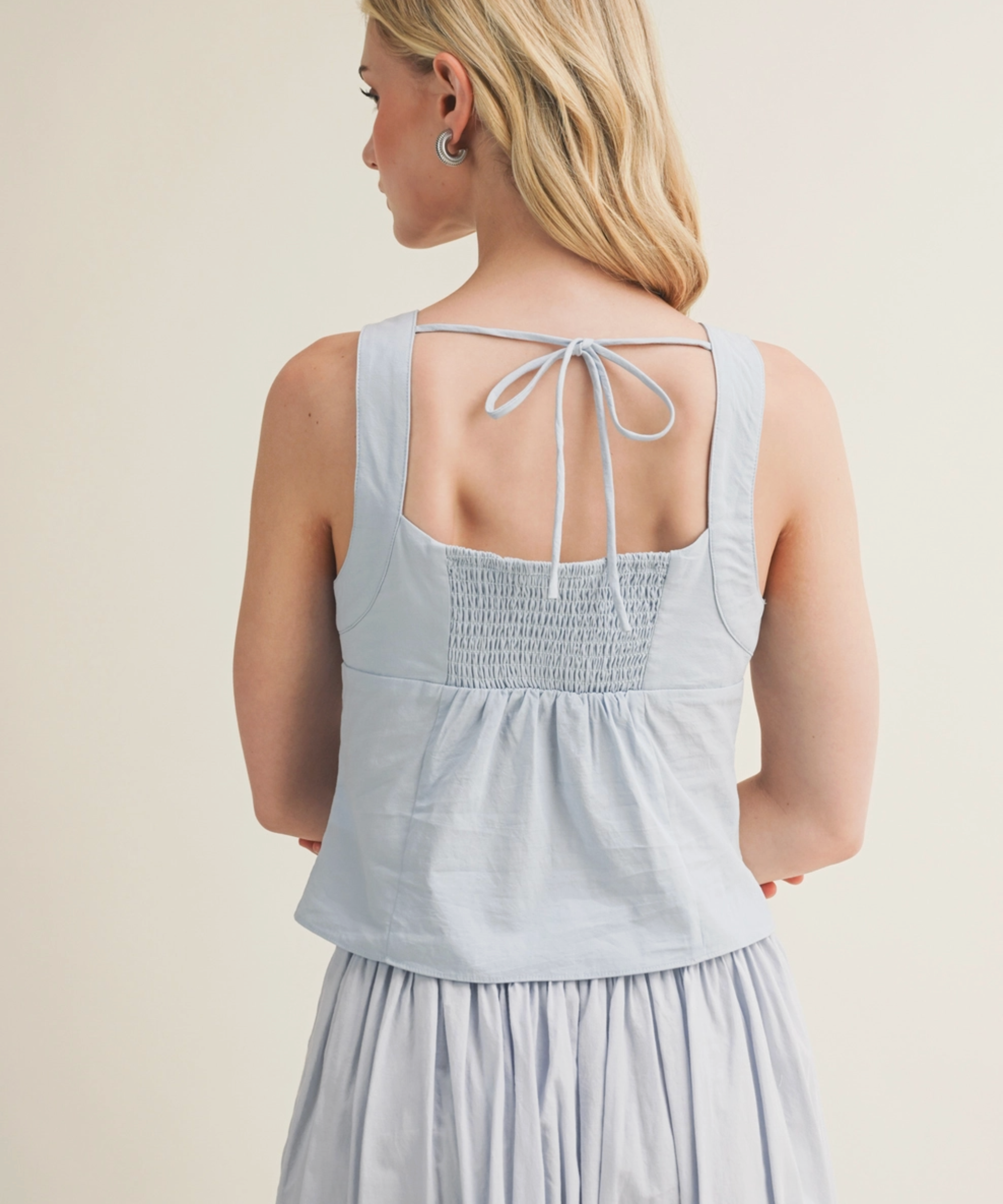 Pintuck Bodice Tank Top