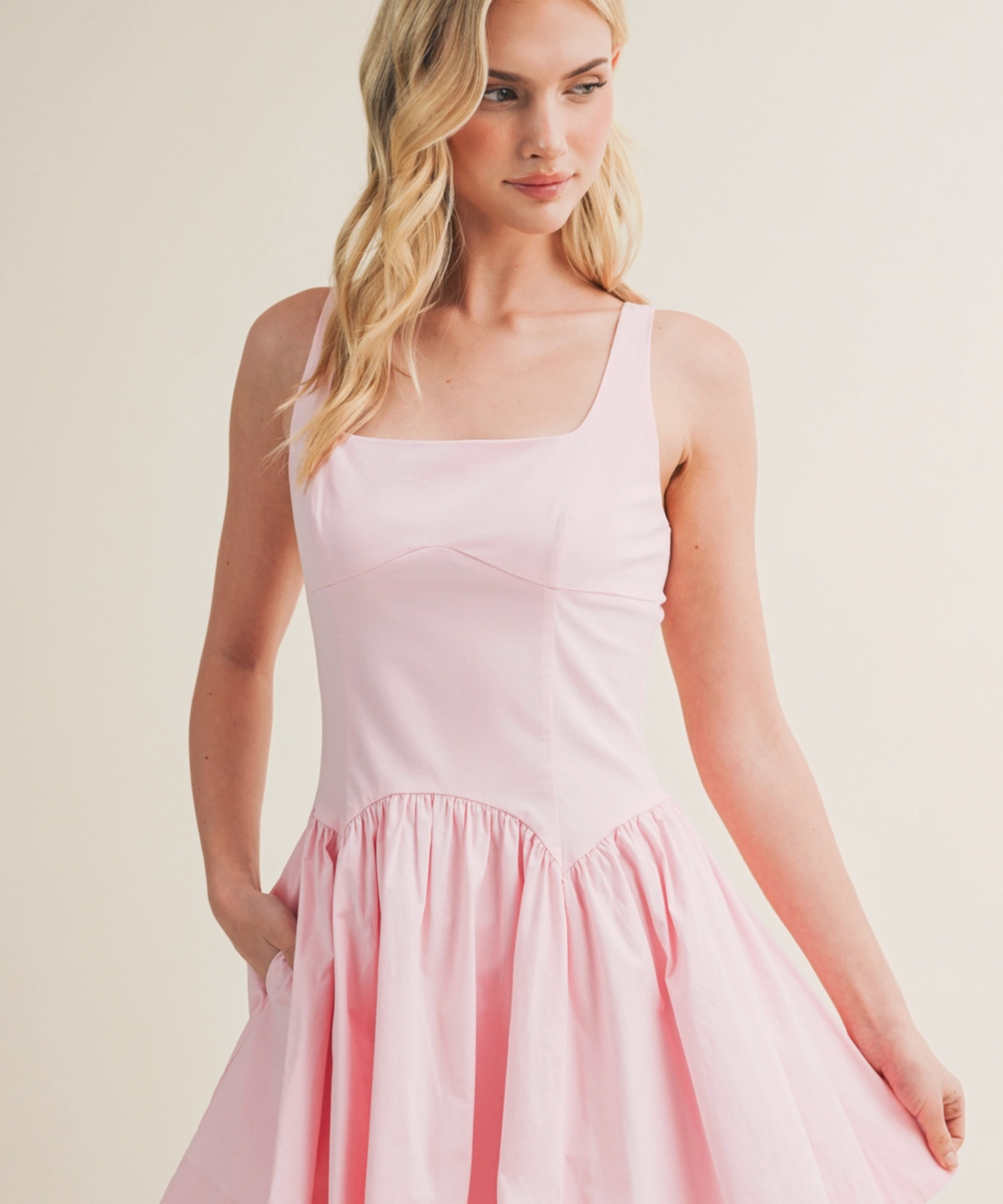 Contoured Bodice Flare Dress