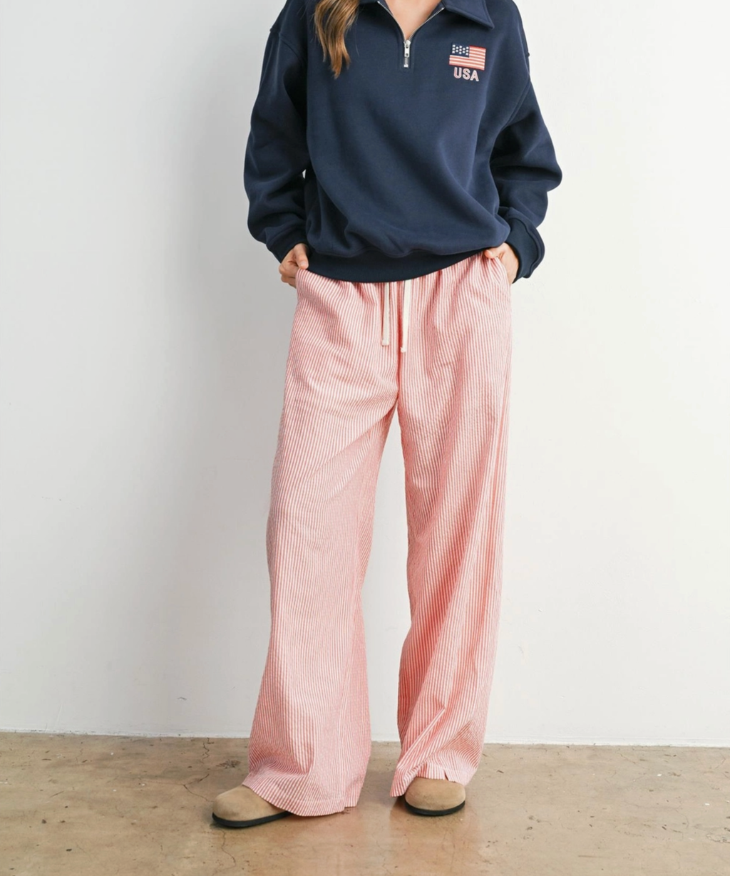 Drawstring Stripe Pants