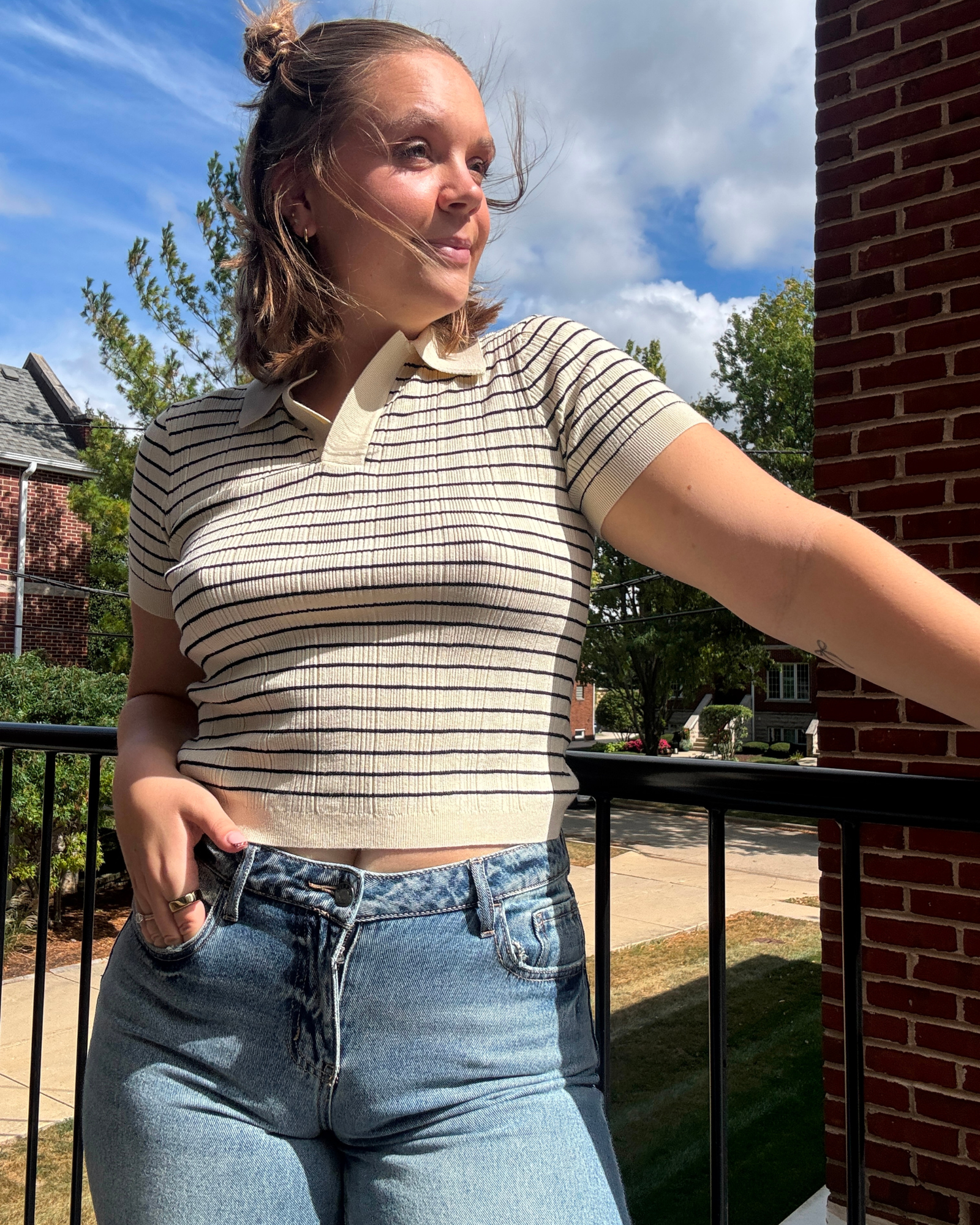 Stripe Knit Polo