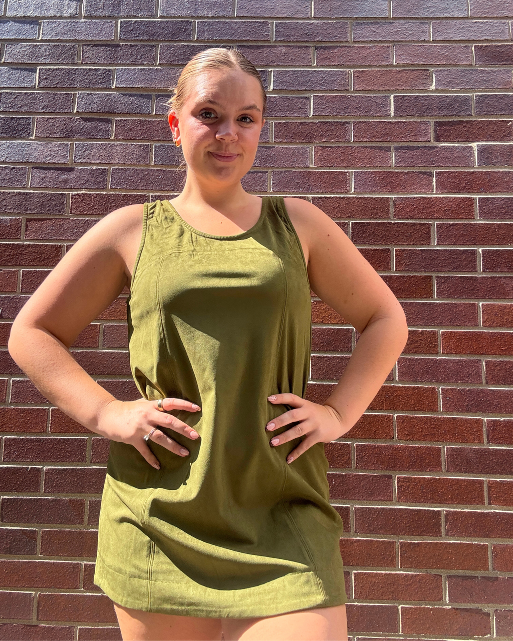 Faux Suede Mini Dress