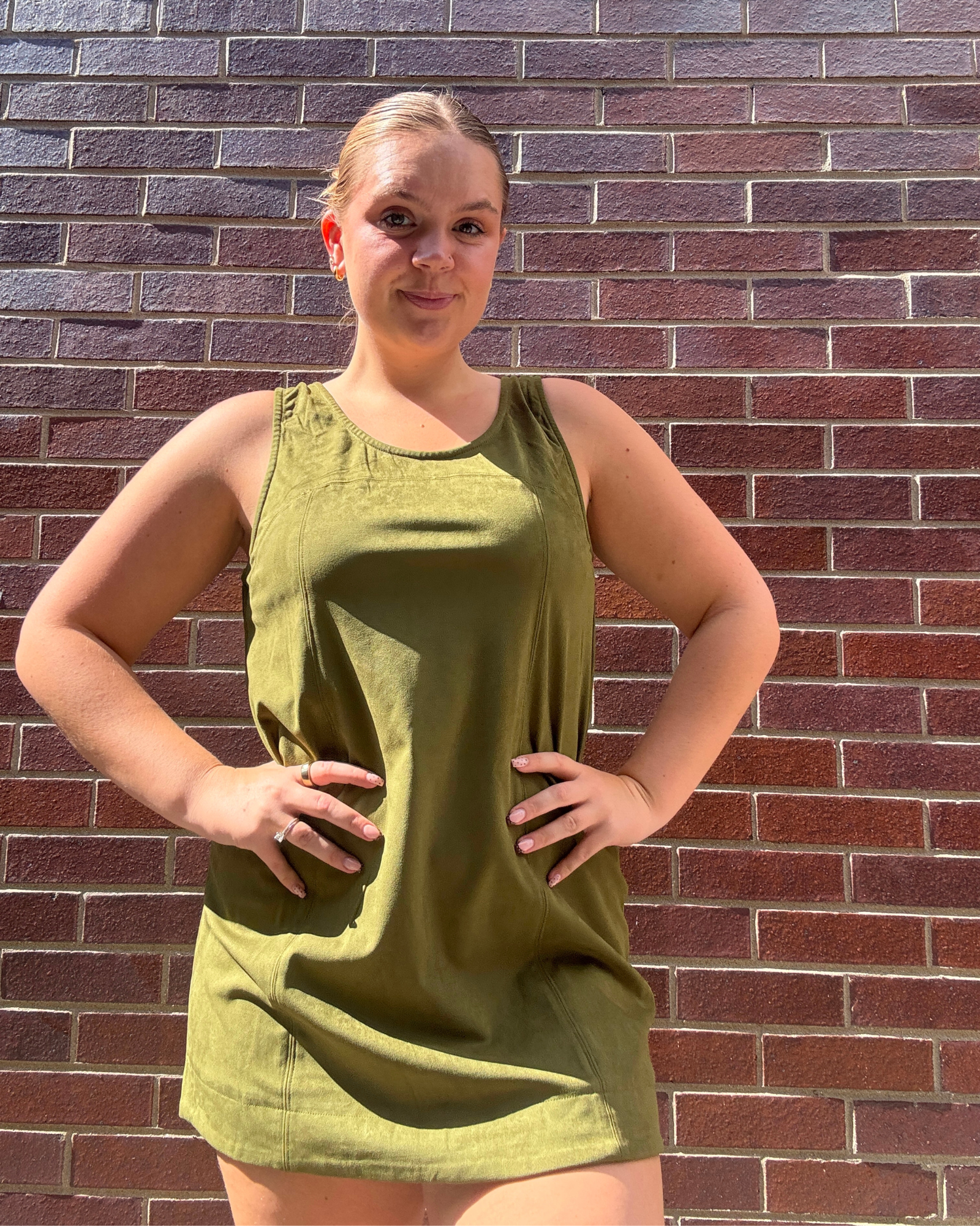 Faux Suede Mini Dress