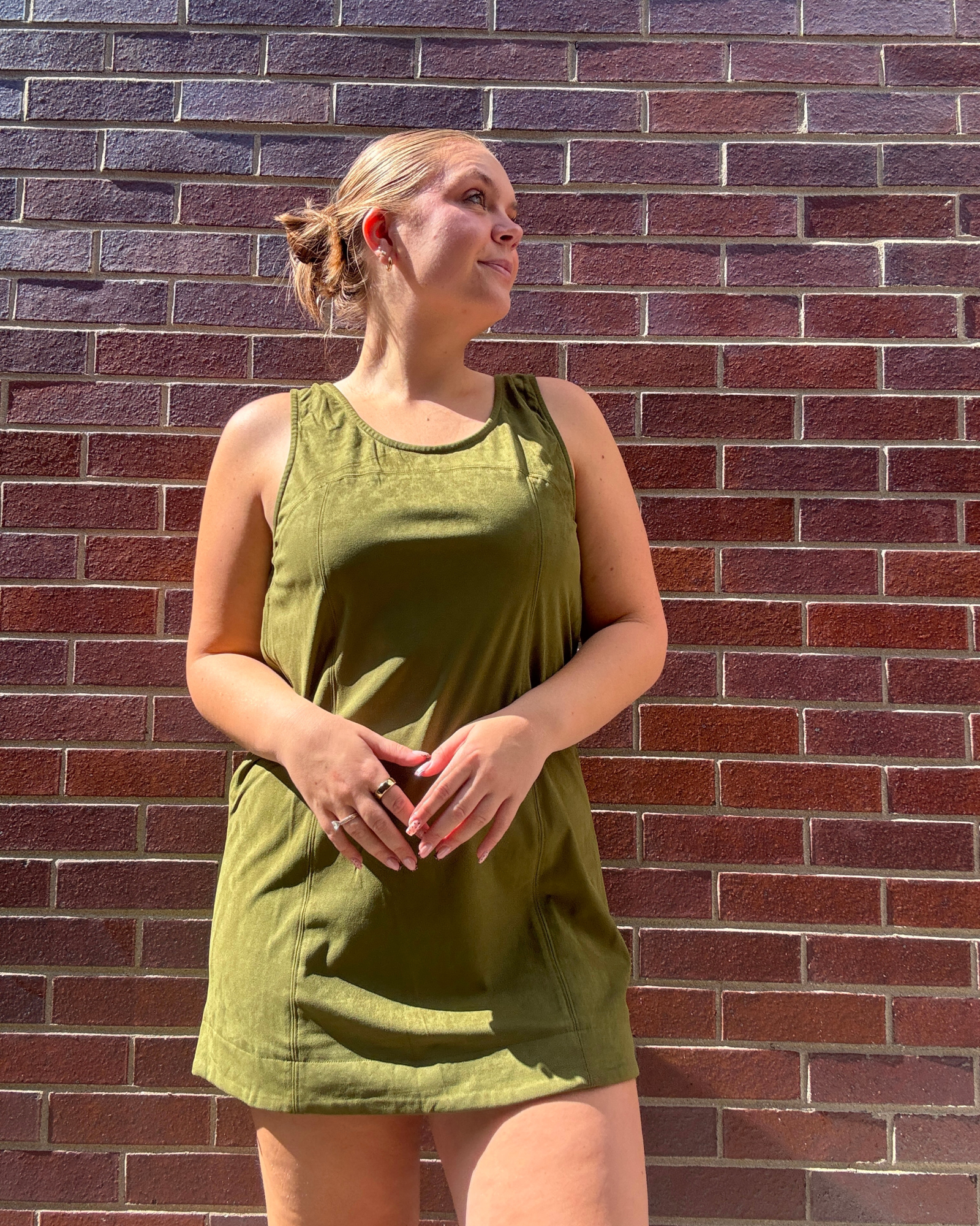 Faux Suede Mini Dress