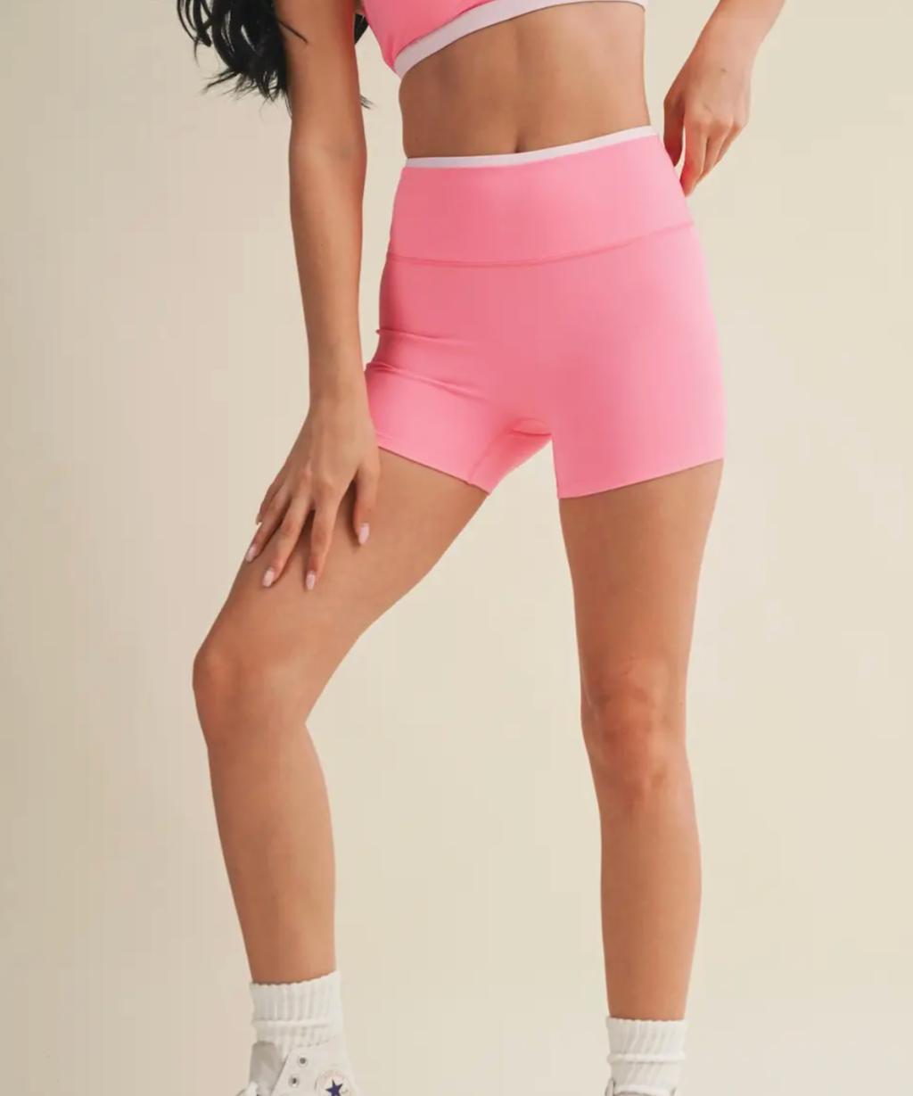 Contrast Binding Biker Shorts