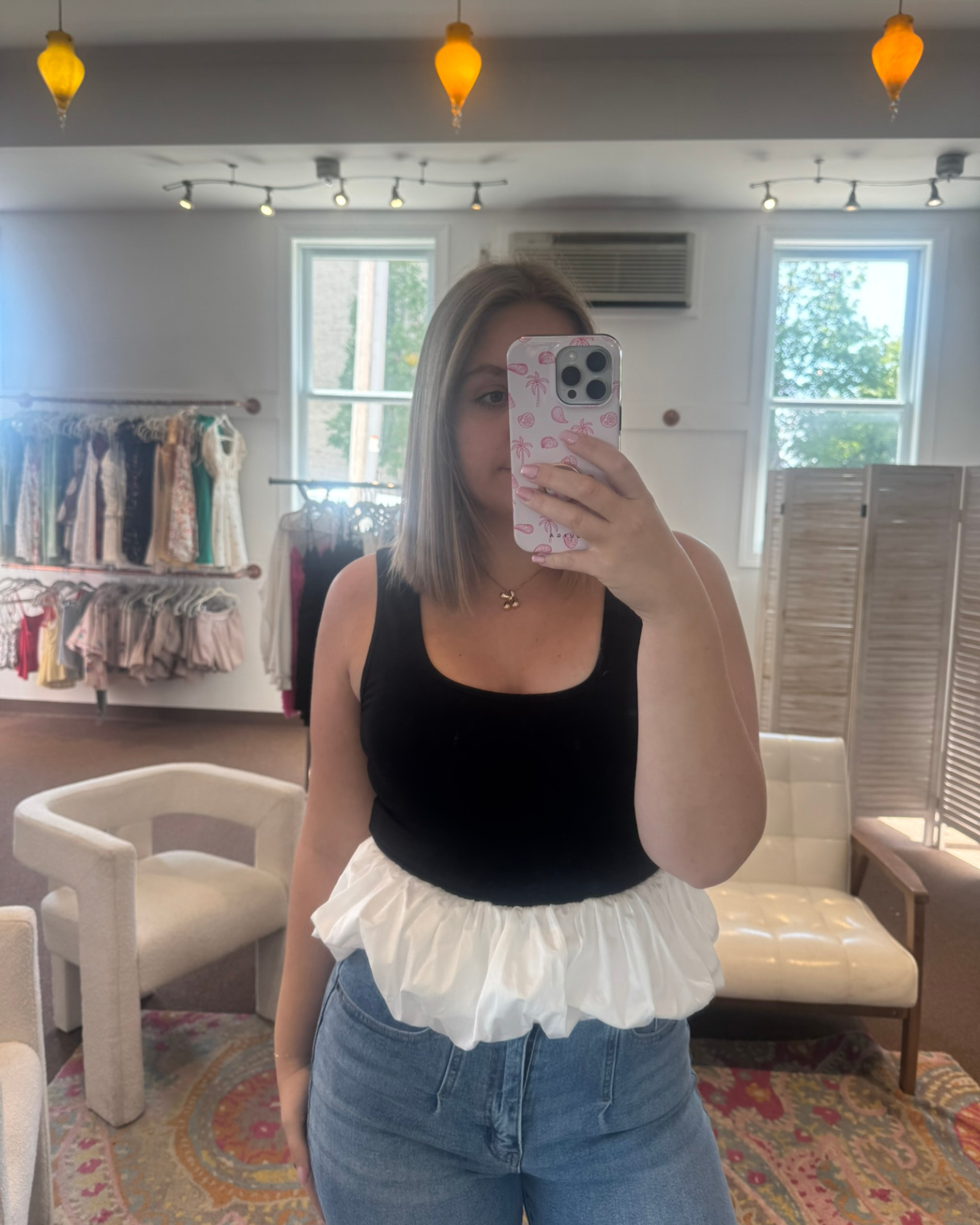 Black and White Bubble Top