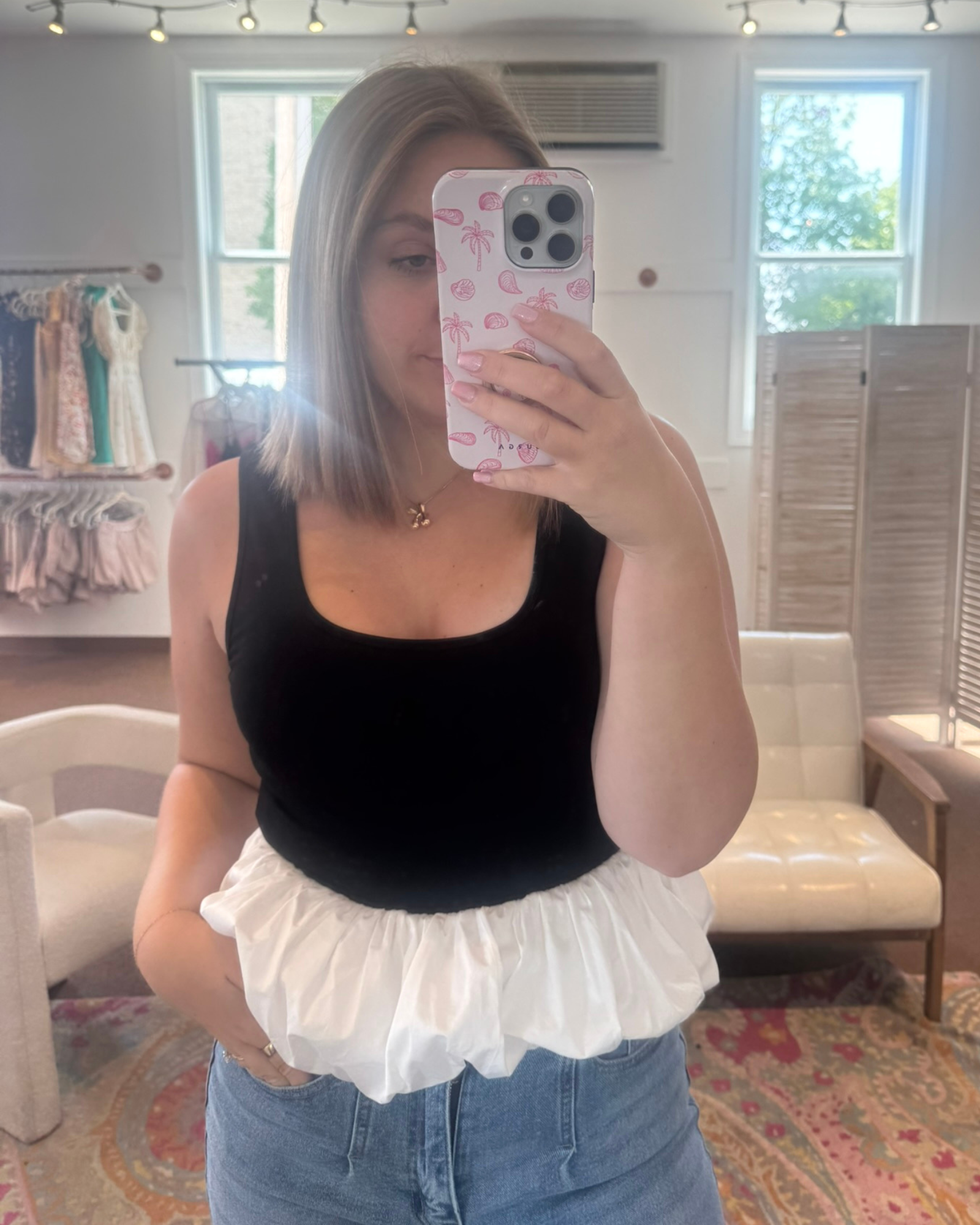 Black and White Bubble Top