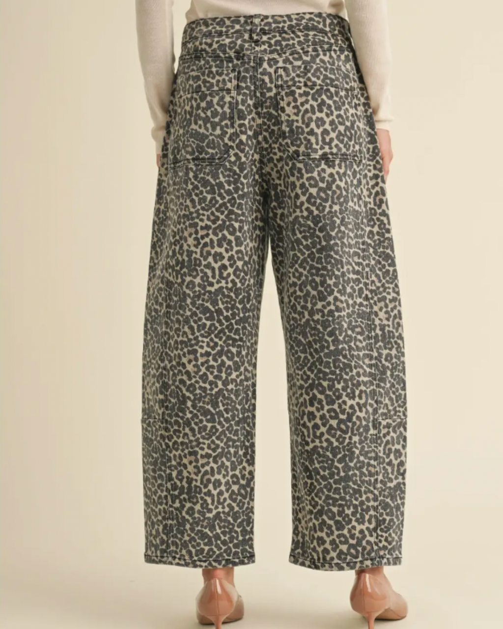 Leopard Barrel Jeans