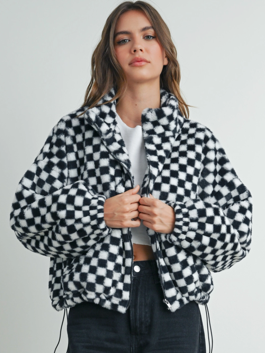 Checkered Sherpa Jacket