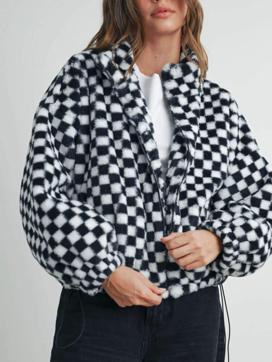 Checkered Sherpa Jacket