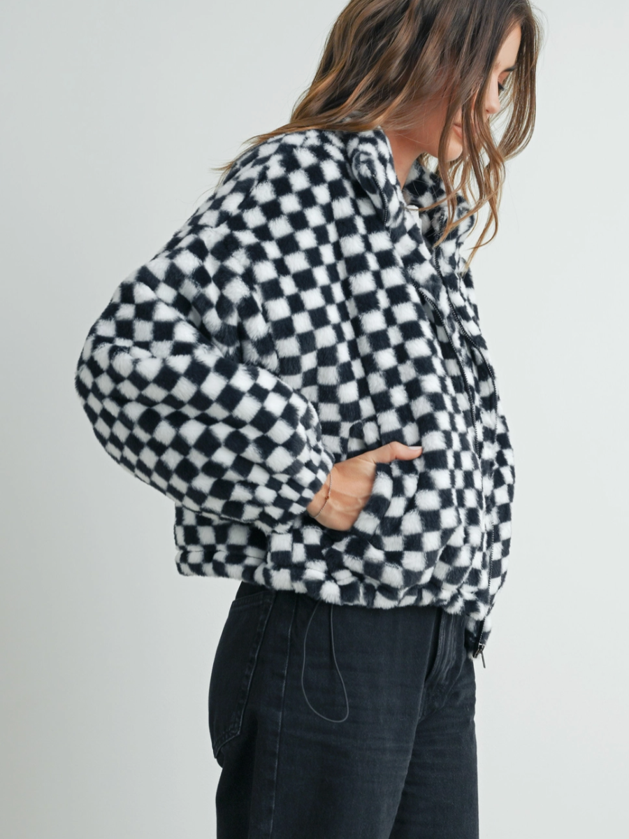 Checkered Sherpa Jacket