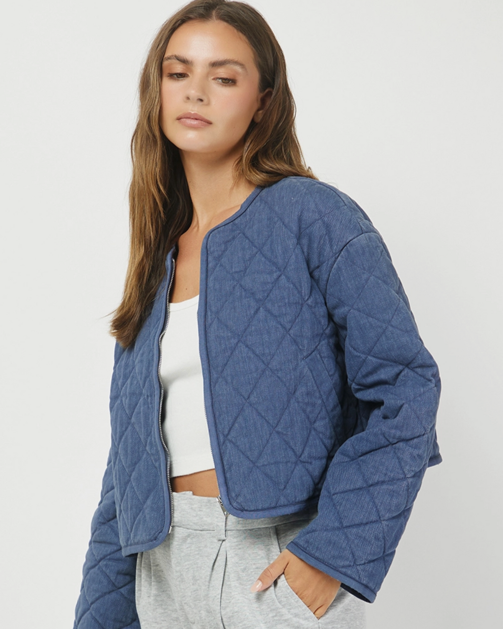 Quilted Denim Jacket